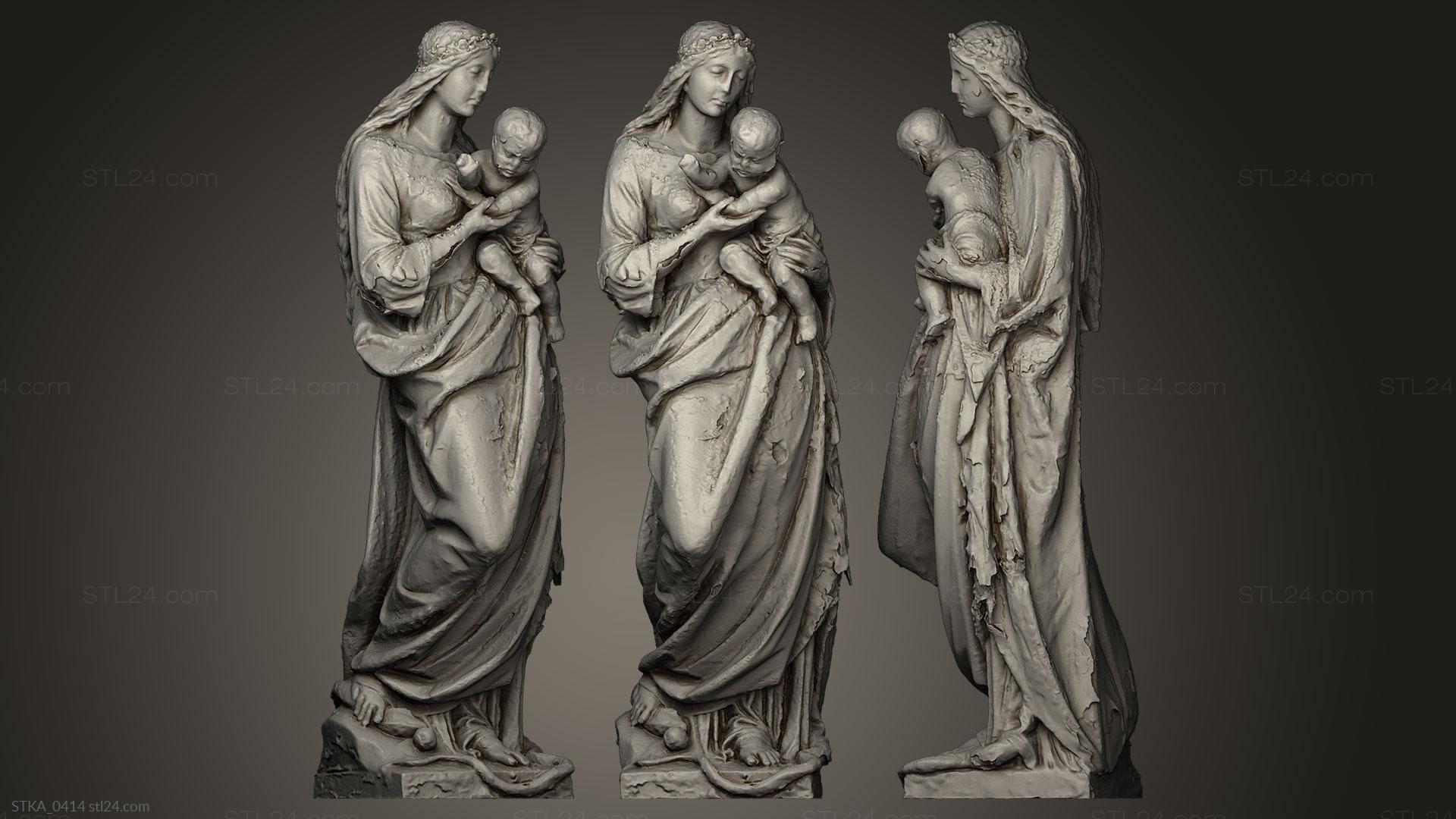 Статуи античные и исторические (Мария Иммакулата, STKA_0414) 3D модель для ЧПУ станка